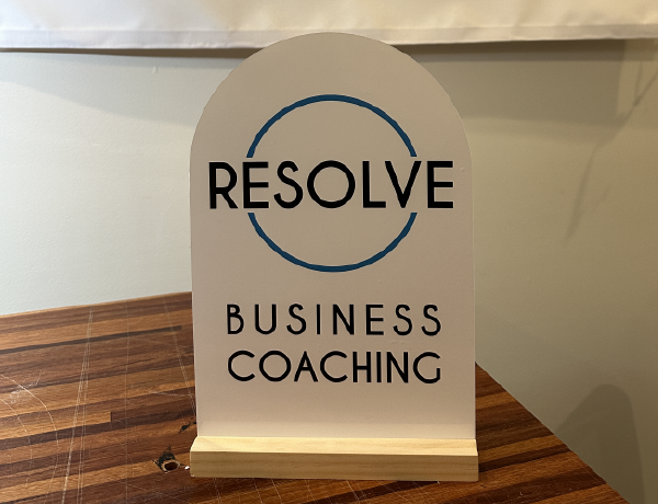 Printed Acrylic Benchtop Sign